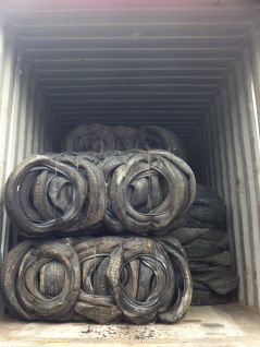 loading scrap baled tyres export